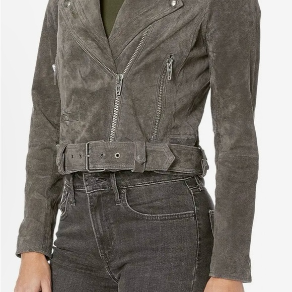 Blank Nyc Women's Leather Moto Jacket Light Gray - Picture 6 of 7
